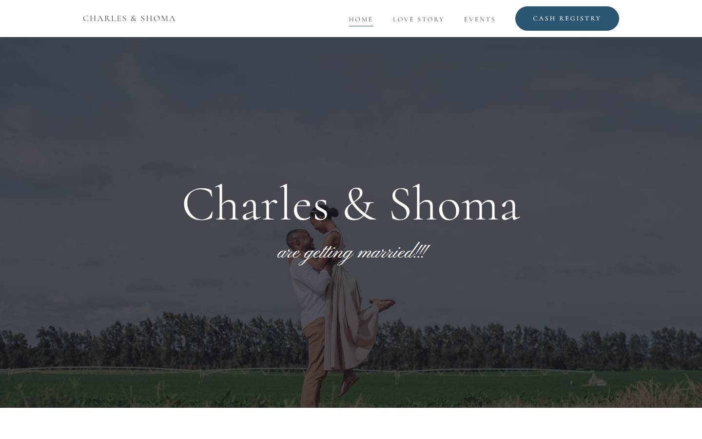The Charles & Shoma website on a laptop