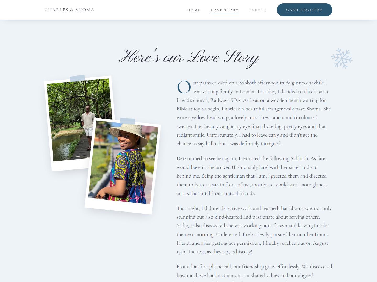 The website on a tablet