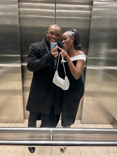 A mirror selfie in a lift